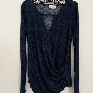 Velvet by Graham & Spencer Faux Wrap Long Sleeve Top - Women (S)
